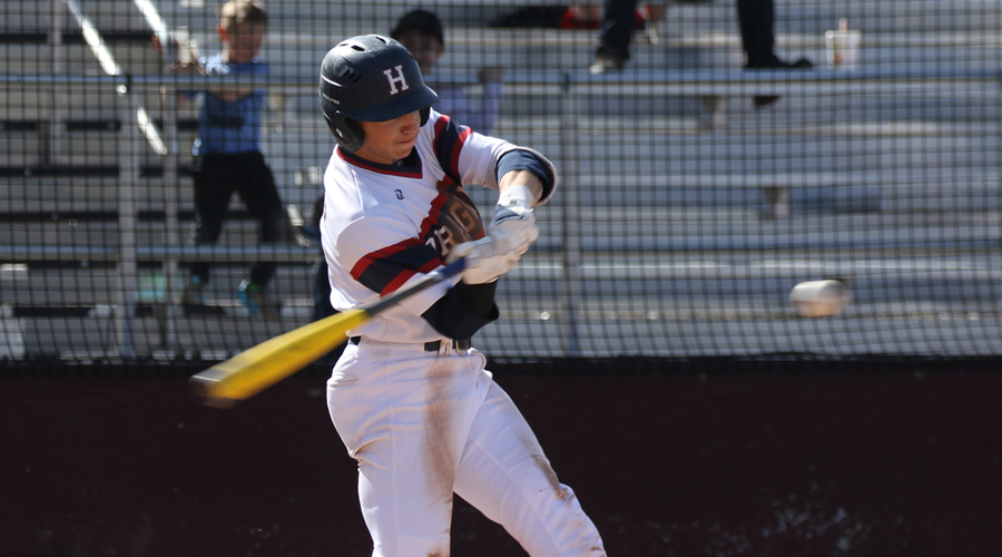 Logan Sartori tied a Blue Dragon single-game record with seven RBIs in a Game 1 14-10 win over Butler on Thursday at Hobart-Detter Field. (Joel Powers/Blue Dragon Sports Information)