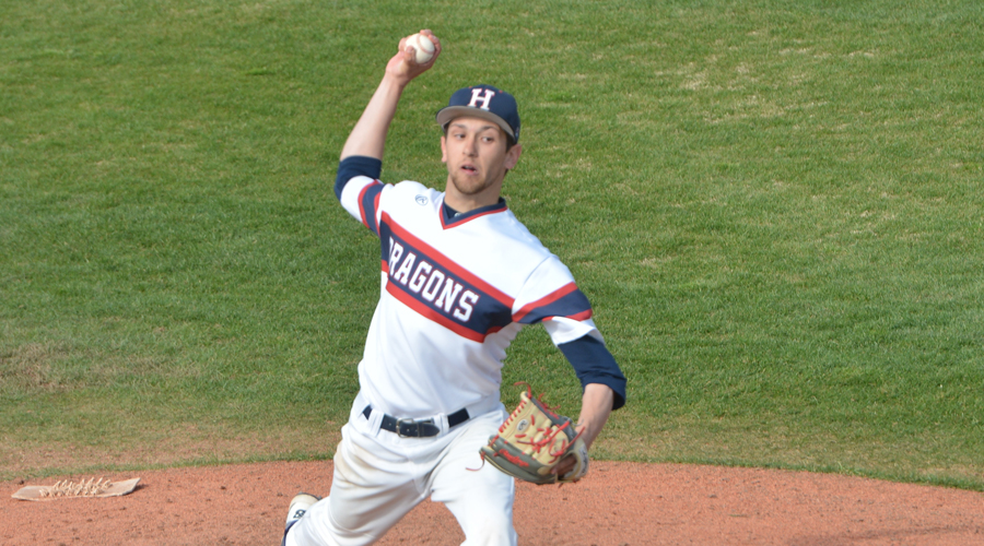 Mike Brown struck out a season-high eight in a season-high eight innings in Hutch's 11-2 win over Dodge City on Friday at Hobart-Detter Field. (Scott Brooks/Blue Dragon Athletics)