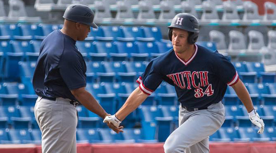 Julian Rip's solo home run to lead off the sixth inning was the only run of the game in Hutchinson's 6-1 opening-round loss to Cowley on Friday at Lawrence-Dumont Stadium in Wichita. (Allie Schweizer/Blue Dragon Sports Information)