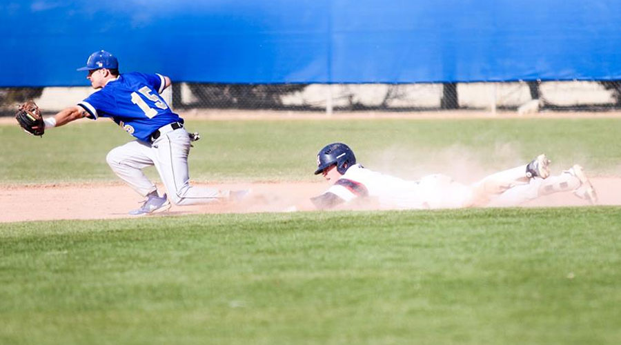 The Blue Dragon baseball team split a doubleheader with Barton on Sunday at Hobart-Detter Field, falling 6-4 in the opener before winning the finale 9-3. (Bre Rogers/Blue Dragon Sports Information)