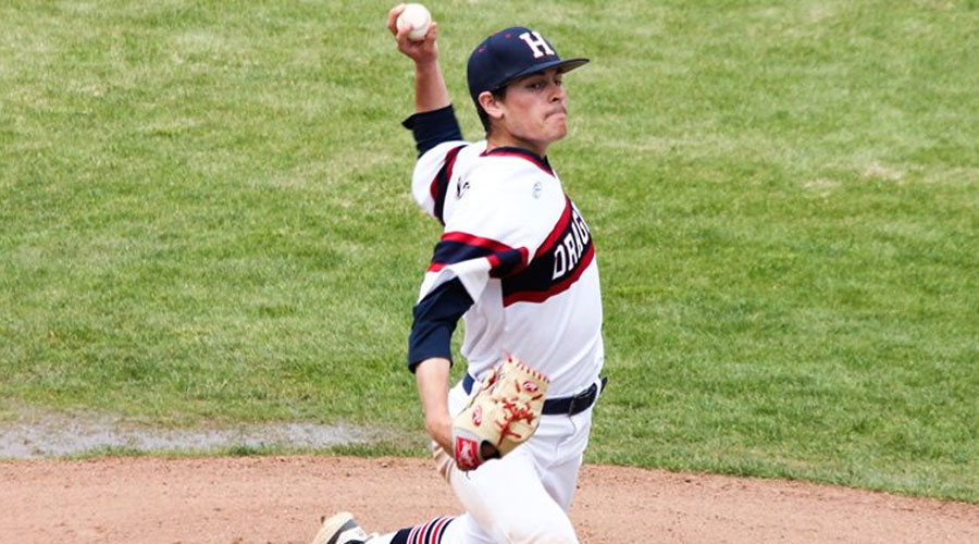 Brian Skillman tossed four hitless innings with eight strikeouts in a 7-0 win in Game 2 vs. the Sterling College JV on Wednesday at Hobart-Detter Field. (Bre Rogers/Blue Dragon Sports Information)