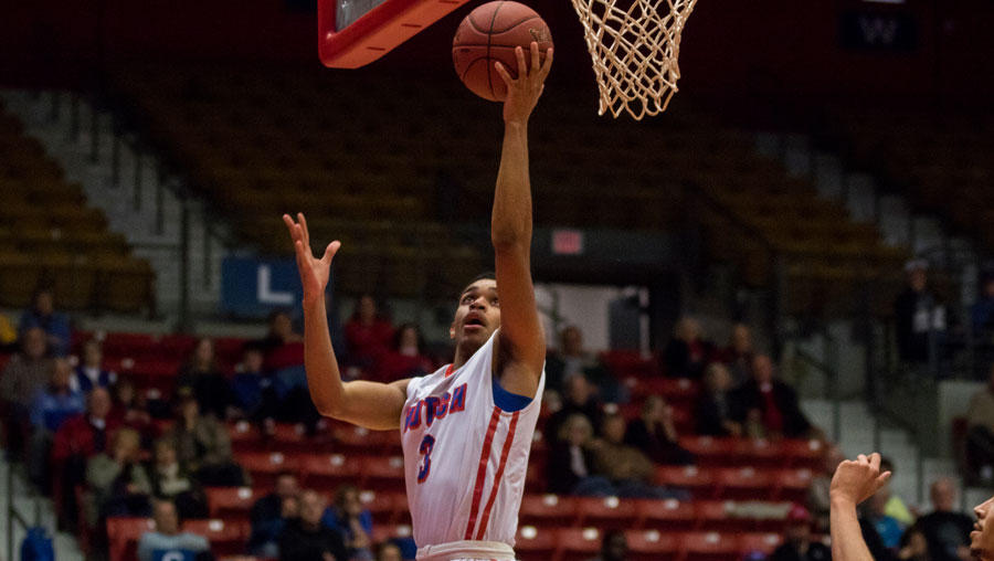 Tiylar Cotton was one of six Blue Dragons to score in double figures in No. 1 Hutchinson's 89-65 victory over Colby on Wednesday at the Sports Arena (Allie Schweizer/Blue Dragon Sports Information).