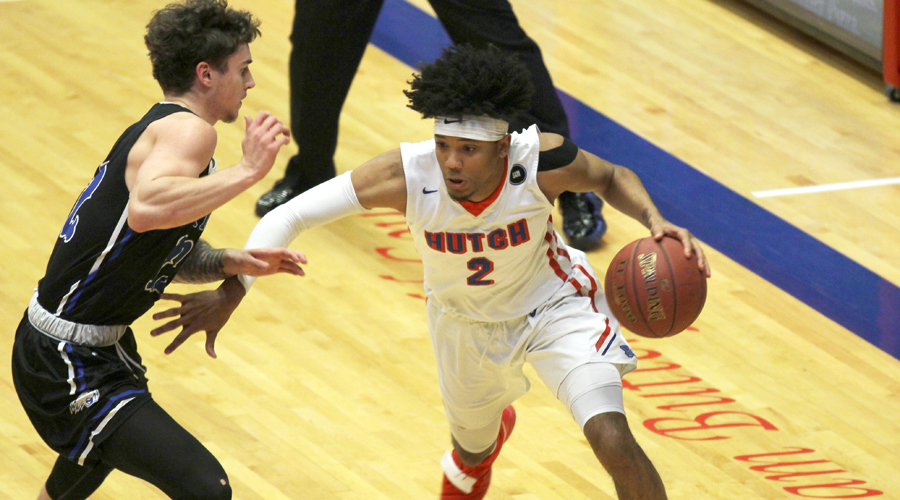 D.J. Mitchell scored 23 points in the Blue Dragons' 102-87 loss at Barton on Wednesday night in Great Bend. (Bre Rogers/Blue Dragon Sports Information)