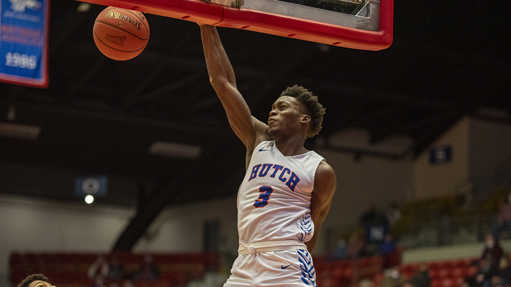 Stephan Gabriel scored a career-high 13 points in the Blue Dragons' 73-52 victory over Cloud County on Saturday at the Sports Arena. (Andrew Carpenter/Blue Dragon Sports Information)