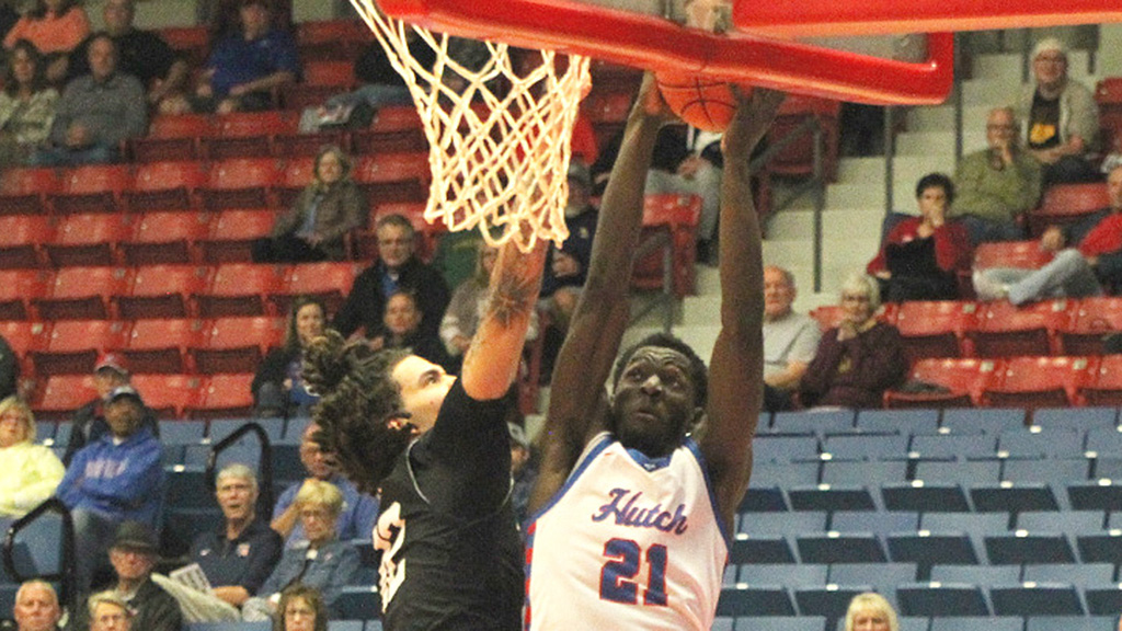 Valentino Simon had 13 points and 7 rebounds in Blue Dragon Men's Basketball's 100-64 victory over Allen on Tuesday at the Sports Arena. (Billy Watson/Blue Dragon Sports Information)