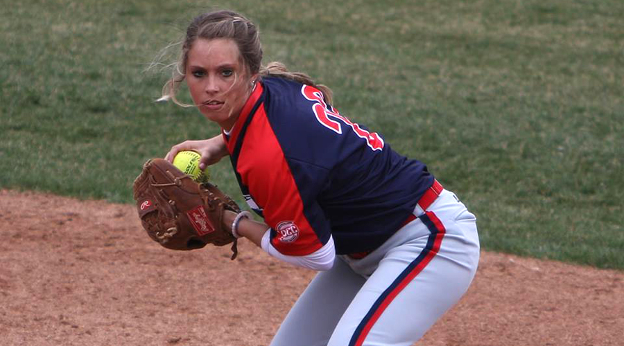 Bre Johnson had four RBIs in a pair of run-rule victories over the Tabor College Junior Varsity on Wednesday at Fun Valley. (Joel Powers/Blue Dragon Sports Information)
