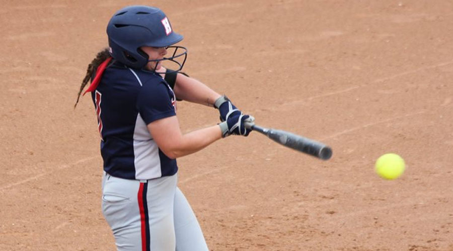 Taylor Ullery tied a Blue Dragon single-game record with five runs scored in going 4 for 5 with two doubles and a home run in an 11-2 Blue Dragon win over the Sterling JV to complete a doubleheader sweep on Wednesday. (Bre Rogers/Blue Dragon Sports Information)