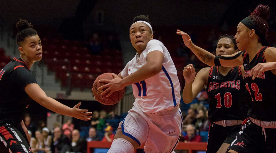 Alicia Brown and the No. 18 Blue Dragons travel to Independence at 6 p.m. on Wednesday in a big Jayhawk Conference battle of first-place teams. (Allie Schweizer/Blue Dragon Sports Information)