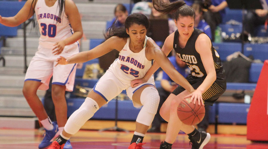 Dejanae Roebuck and the Blue Dragon women's basketball team takes on Pratt at 5:30 p.m. on Wednesday in the Sports Arena. (Joel Powers/Blue Dragon Sports Information)