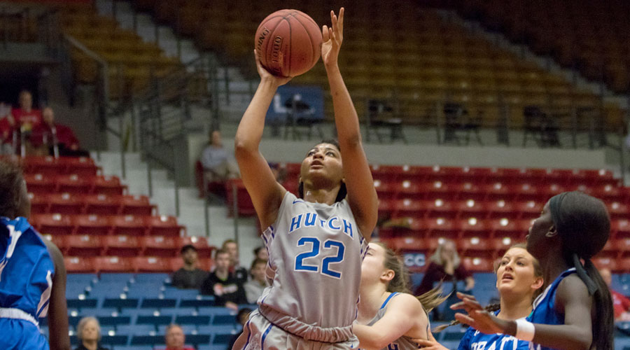 Dejanae Roebuck scored 20 points to lead the No. 17 Blue Dragons to a 74-47 victory over Pratt on Wednesday at the Sports Arena. (Allie Schweizer/Blue Dragon Sports Information).