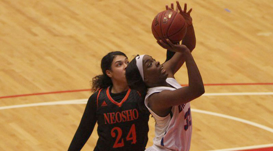 Jada Mickens had her 11th double-double in No. 15 Hutchinson's 93-39 win over Colby on Sunday in Colby. (Joel Powers/Blue Dragon Sports Information)