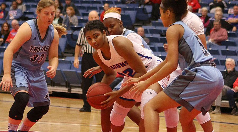Dejanae Roebuck and the No. 12 Blue Dragons travel to Garden City for a 6 p.m. contest at Conestoga Arena. (Joel Powers/Blue Dragon Sports Information)