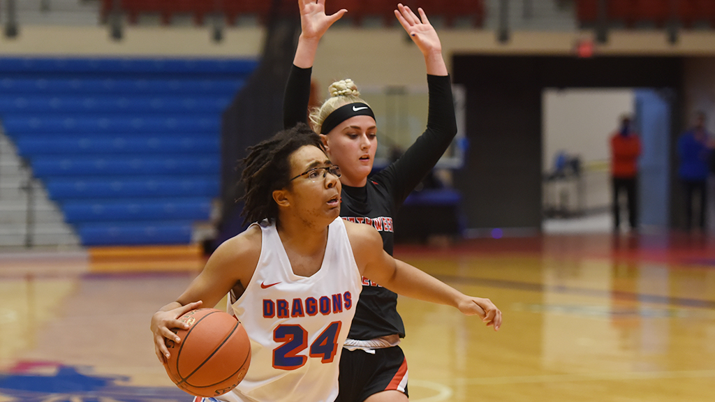 Tor'e Alford led four Blue Dragons in double figures with 15 points as Hutchinson defeated Northwest Tech 71-52 on Wednesday in the Sports Arena. (Garrett Riehs/Blue Dragon Sports Information)