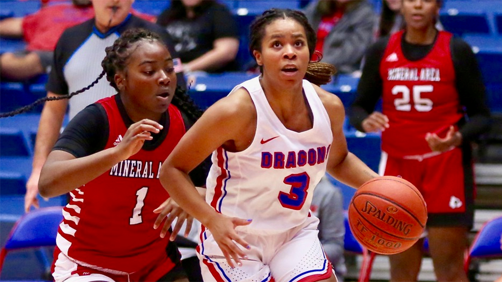 Kalyn Ervin caps a big weekend with a season-high 18 points as Hutchinson defeats Howard College 67-43 at the Barton Cougar Booster Club Classicin Great Bend. (Photo by Bob Hunter)