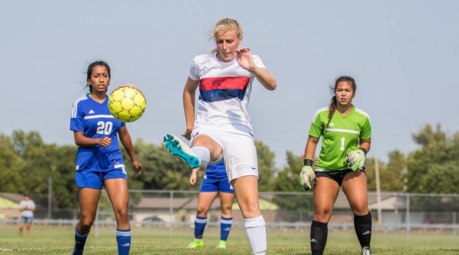 Sheene Nichol had a first-half goal ans the No. 19 Blue Dragons defeated Northwest Tech 2-1 on Saturday in Goodland. (Joel Powers/Blue Dragon Sports Information)
