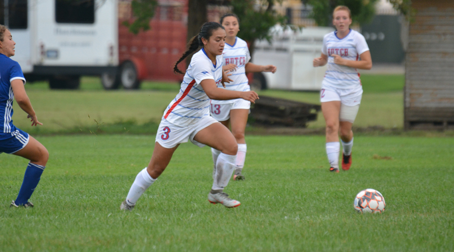 Ashley Venegas had a goal and an assist in Hutch's 8-0 win over Garden City on Wednesday. The Blue Dragons are at Hesston College on Saturday. (Bre Rogers/Blue Dragon Sports Information)