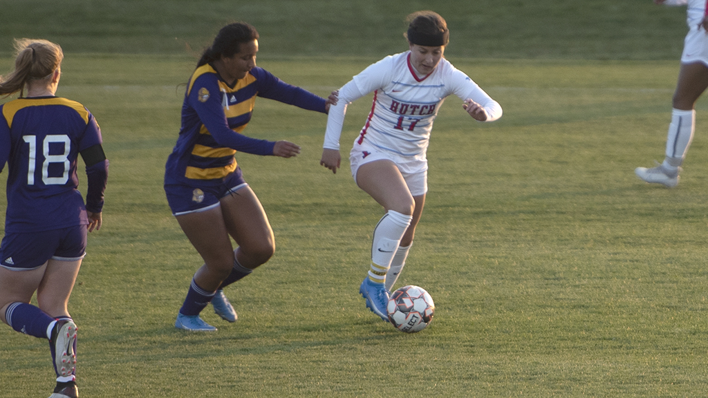 Marah Franke had three assists to pace the Blue Dragon Women's Soccer Team to a 5-1 victory over Dodge City on Monday at the Salthawk Sports Complex. (Steve Carpenter/Blue Dragon Sports Information)