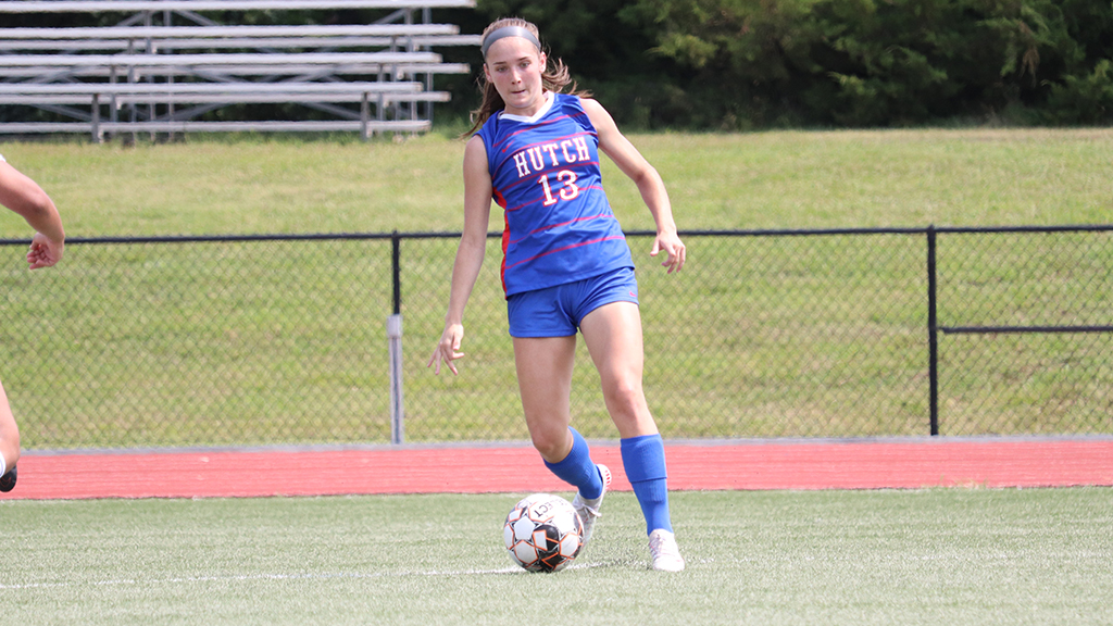 Freshman Hadlie Lowe scored her second goal of the season in a 2-1 Blue Dragon loss at Barton on Wednesday in Great Bend. (Photo courtesy Todd Moore/Barton SID)