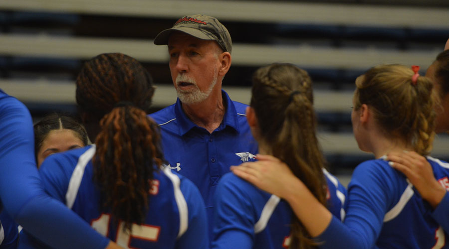 Head Coach Patrick Hall and the Blue Dragon volleyball team goes 1-1 on Friday in the NMMI Classic is Roswell, NM