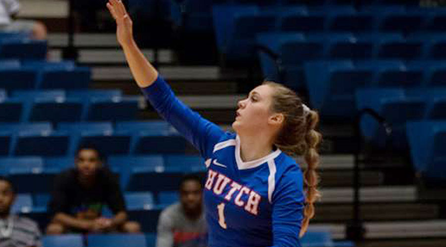 Katie Jorn nearly has a triple-double in leading the Blue Dragons to a 3-0 victory over No. 4 Salt Lake on Friday in Twin Falls, ID. (Allie Schweizer/Blue Dragon Sports Information)