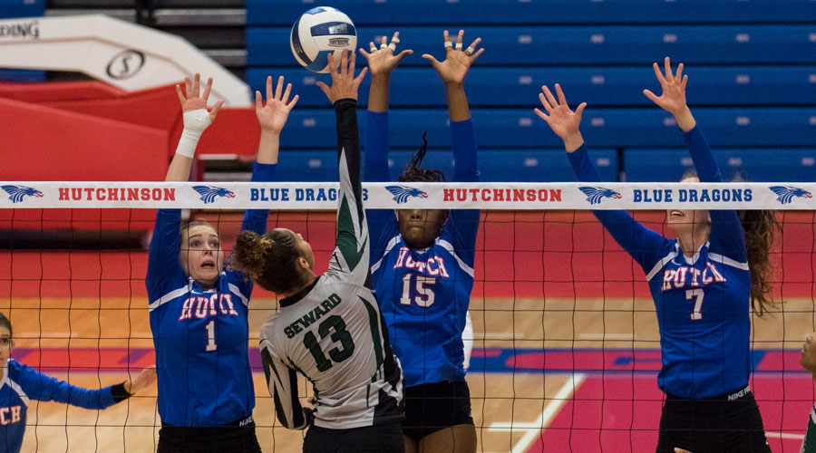 Blue Dragon Volleyball lost a four-set match to No. 6 Seward County on Wednesday at the Sports Arena. (Allie Schweizer/Blue Dragon Sports Information)