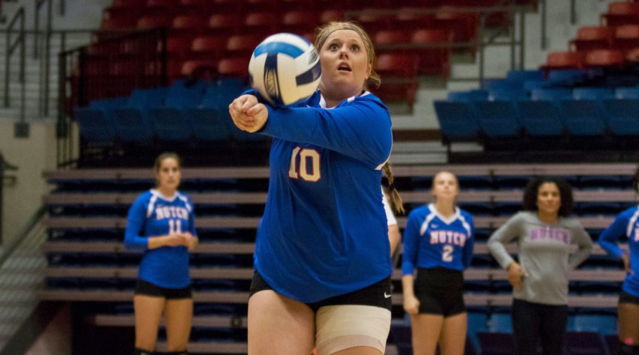 Kelsey Mulligan and the 2017 Blue Dragon sophomores will be honored on Friday before Hutchinson's Jayhawk West match vs. Pratt at 6:30 p.m. at the Sports Arena. (Allie Schweizer/Blue Dragon Sports Information)