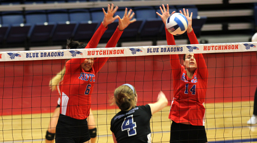 Blue Dragon Volleyball defeats No. 17 MSU-West Plains, but falls to No. 9 Tyler on Day 1 of the Allen Samuels/Blue Dragon Classic on Friday at the Sports Arena. (Bre Rogers/Blue Dragon Sports Information)