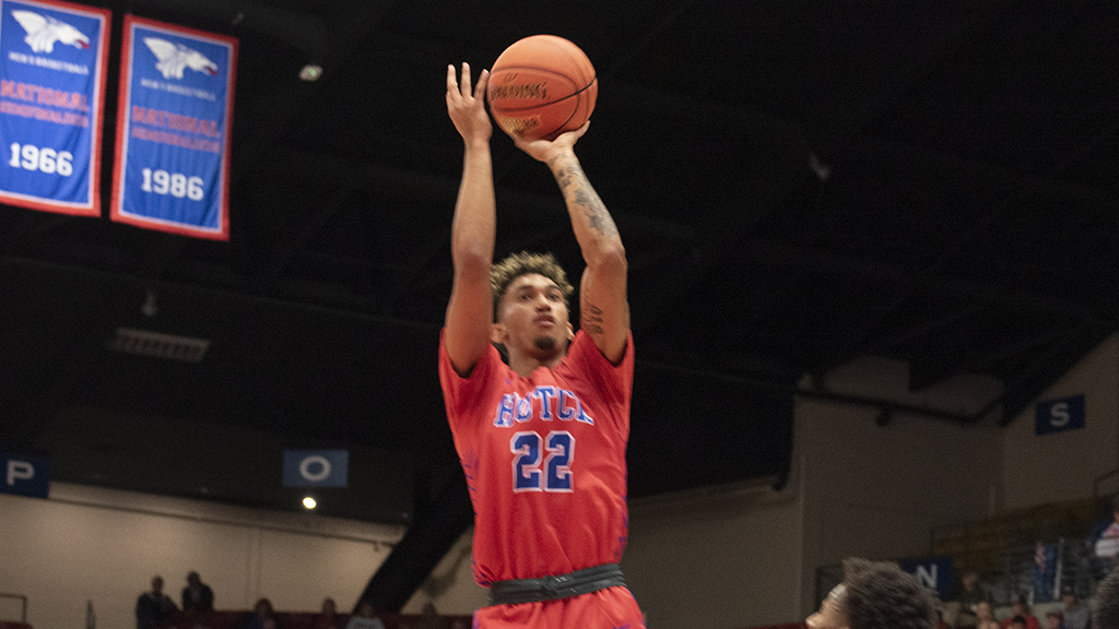 Kaimen Lennox was part of a huge second-half effort by the No. 15 Blue Dragon men, who pulled away from McCook for an 88-61 victory on Friday in Great Bend. 