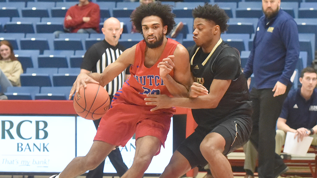 Cecil Lee goes for 17 points and 10 rebounds for his first double-double of the season as No. 5 Hutchinson defeats Independence 118-103 on Monday at the Sports Arena. (Steve Carpenter/Blue Dragon Sports Information)