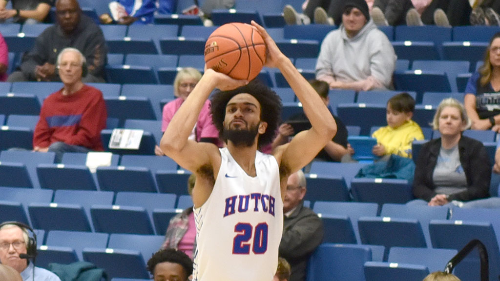 Cecil Lee hits the shot of the game, a 3-pointer with 1 second left on the shot clock and 4:40 remaining in the second half. The Blue Dragons defeated Butler 75-66 on Friday in El Dorado. (Sammi Carpenter/Blue Dragon Sports Information)