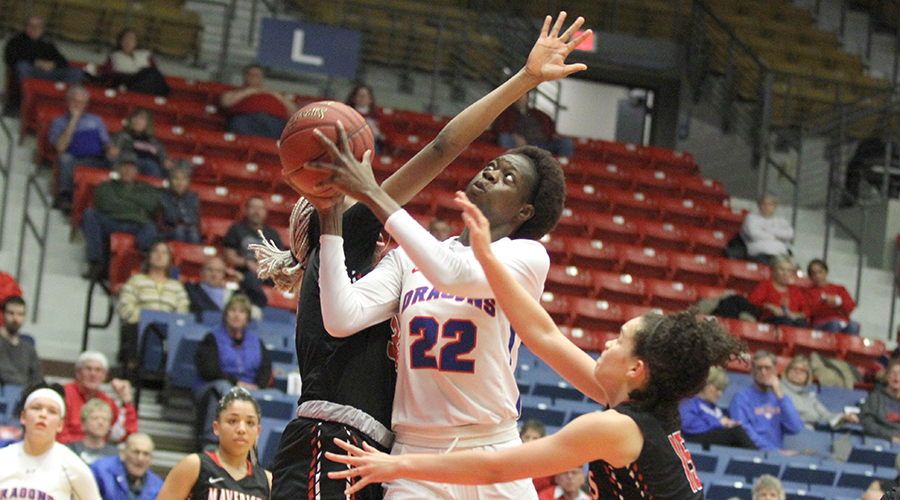 Nafatoumata Haidara had nine points and a career-best 14 rebounds in No. 10 Hutchinson's 67-48 Jayhawk West victory over Northwest Tech on Monday night at the Sports Arena. (Bre Rogers/Blue Dragon Sports Information)