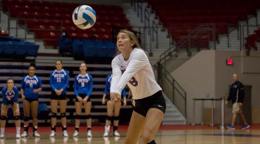 Raychel Reed and the Blue Dragon Volleyball team dropped a 3-1 Jayhawk West decision on Saturday at Colby (Allie Schweizer/Blue Dragon Sports Information)